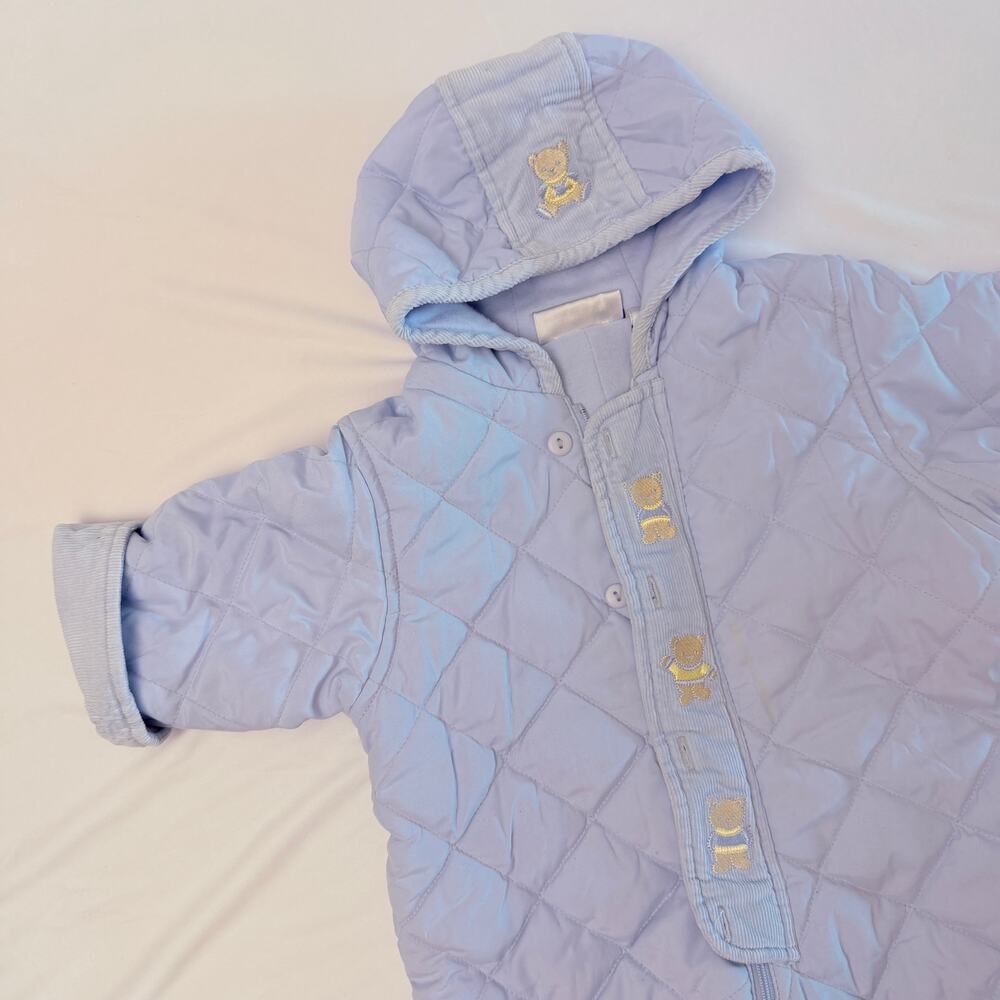 Vintage 2000 Y2K First Impressions Quilted Teddy Bear Bunting Winter Outfit 3-6m